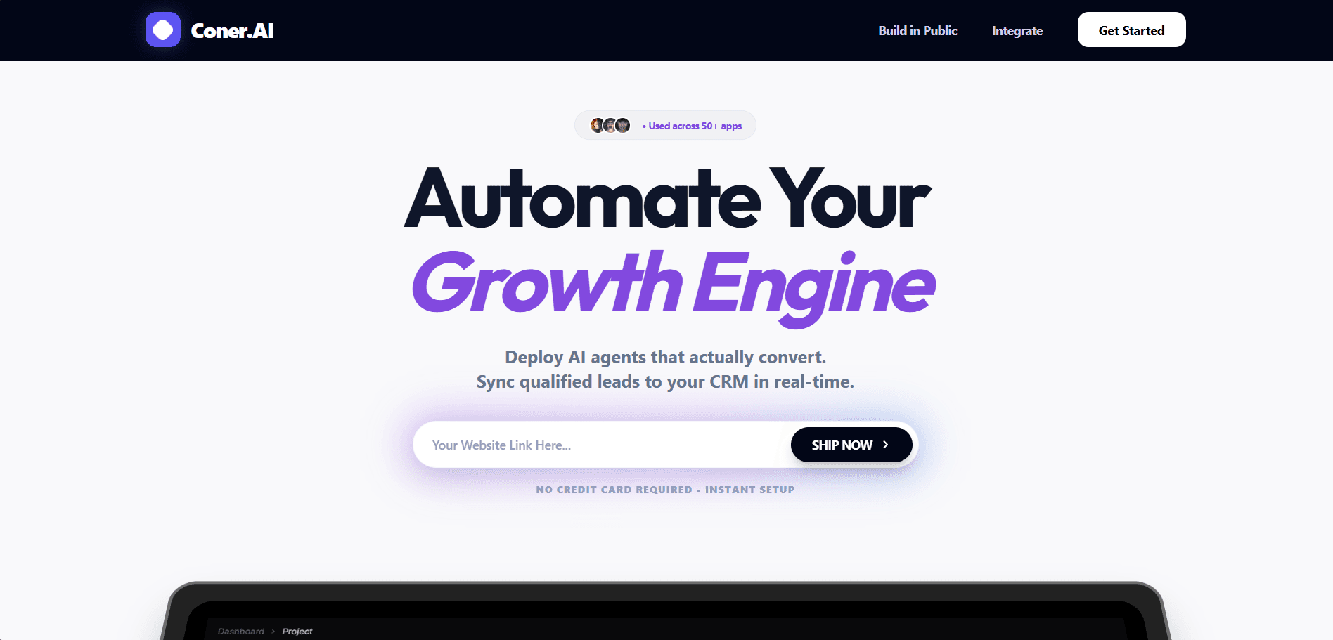 ConerAI landing page