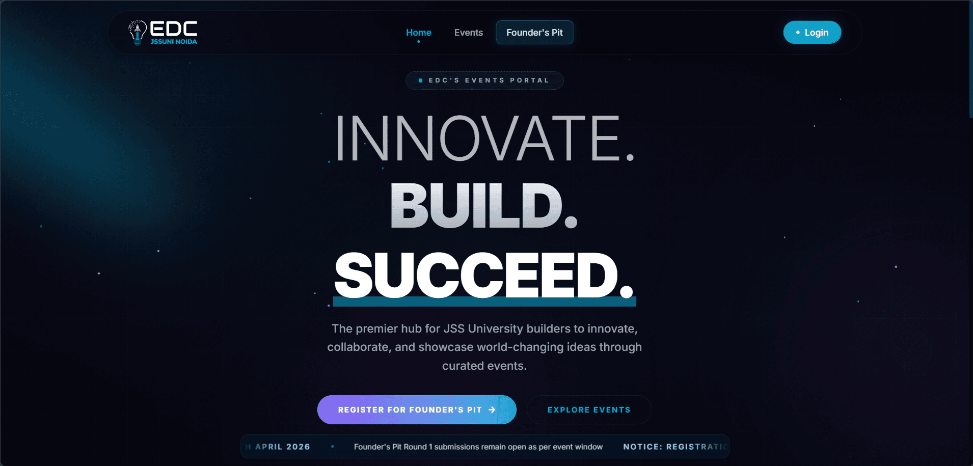 EDC Event Portal — registration screen